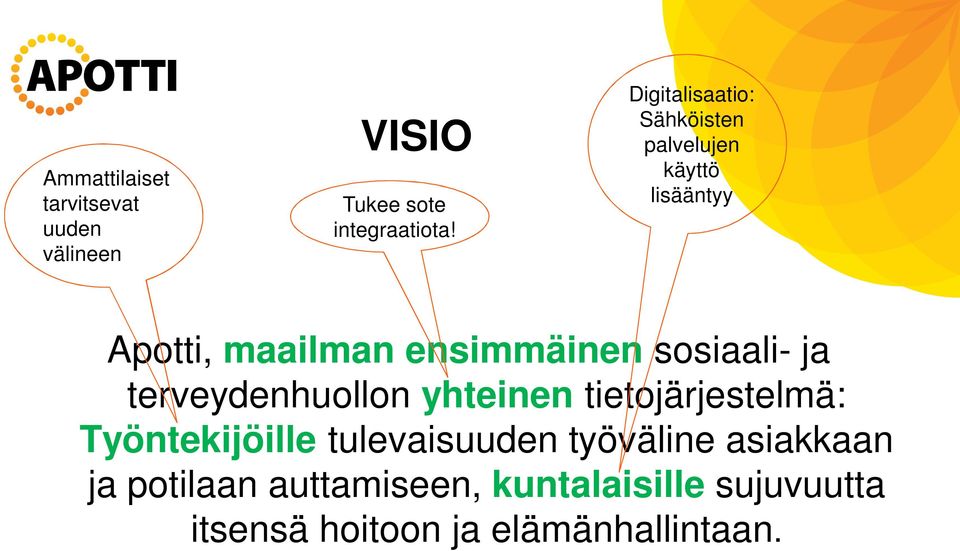 sosiaali- ja terveydenhuollon yhteinen tietojärjestelmä: Työntekijöille tulevaisuuden