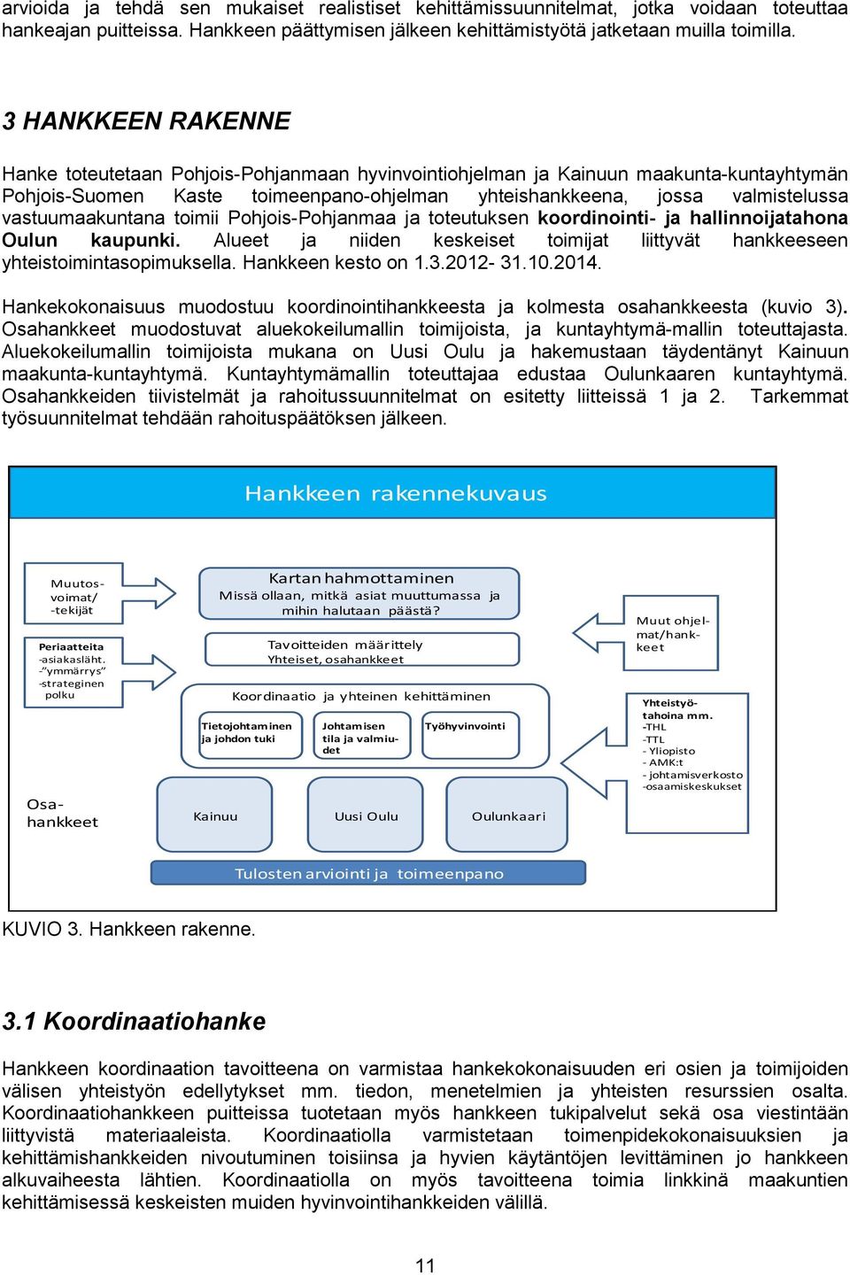 vastuumaakuntana toimii Pohjois-Pohjanmaa ja toteutuksen koordinointi- ja hallinnoijatahona Oulun kaupunki. Alueet ja niiden keskeiset toimijat liittyvät hankkeeseen yhteistoimintasopimuksella.