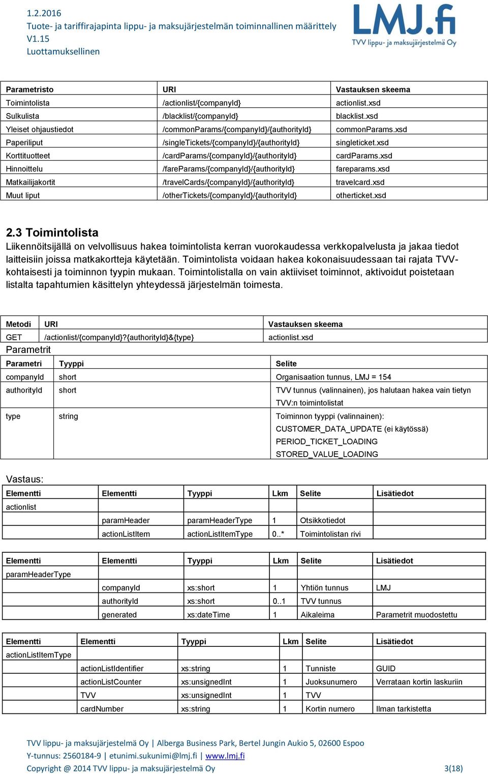 xsd Korttituotteet /cardparams/{companyid}/{authorityid} cardparams.xsd Hinnoittelu /fareparams/{companyid}/{authorityid} fareparams.