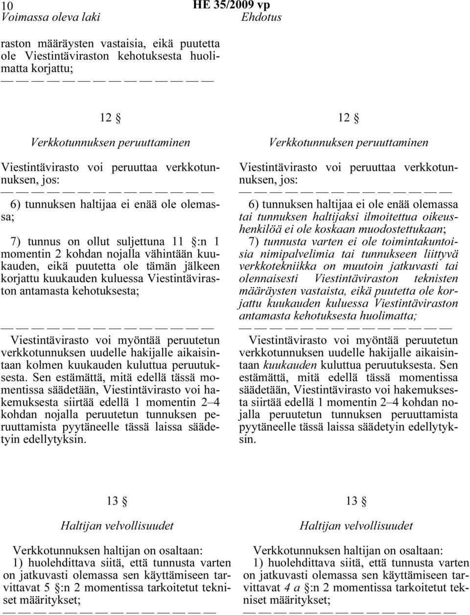 kuukauden kuluessa Viestintäviraston antamasta kehotuksesta; Viestintävirasto voi myöntää peruutetun kolmen kuukauden kuluttua peruutuksesta.