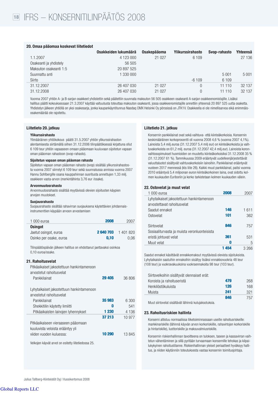 Lisäksi hallitus päätti kokouksessaan 21.3.27 käyttää valtuutusta toteuttaa maksuton osakeanti, jossa osakkeenomistajille annettiin yhteensä 2 897 525 uutta osaketta.