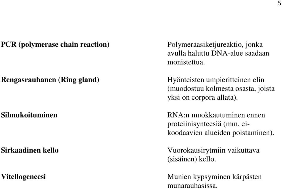 Hyönteisten umpieritteinen elin (muodostuu kolmesta osasta, joista yksi on corpora allata).