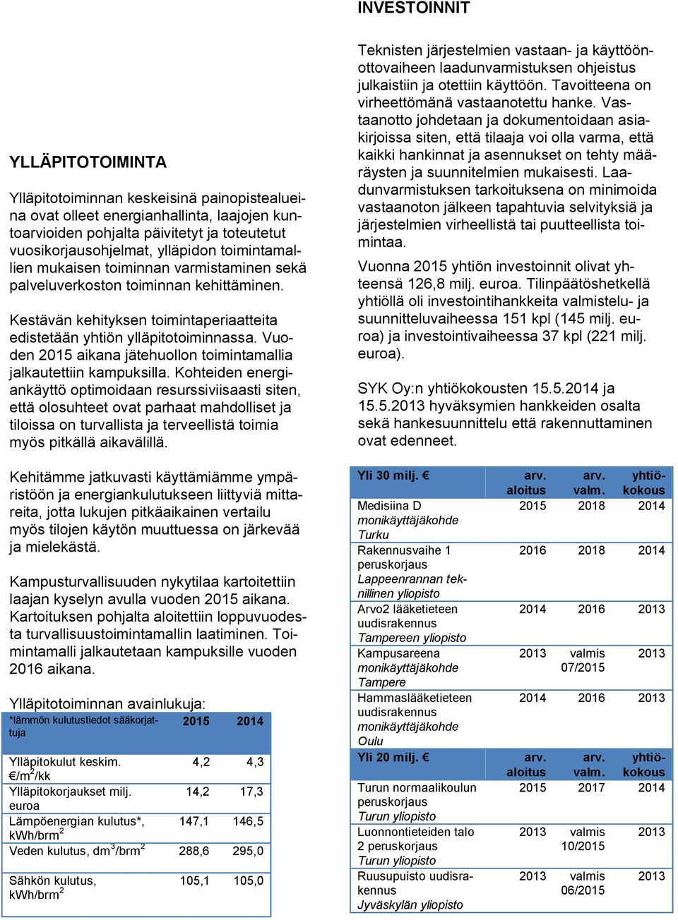 Vuoden 2015 aikana jätehuollon toimintamallia jalkautettiin kampuksilla.