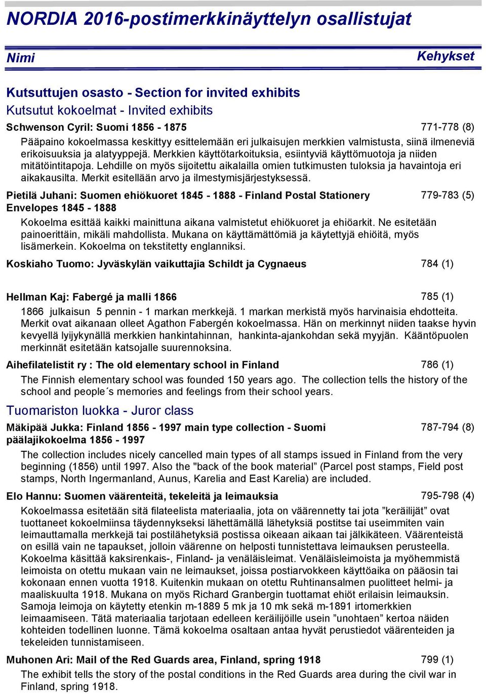 Merkkien käyttötarkoituksia, esiintyviä käyttömuotoja ja niiden mitätöintitapoja. Lehdille on myös sijoitettu aikalailla omien tutkimusten tuloksia ja havaintoja eri aikakausilta.
