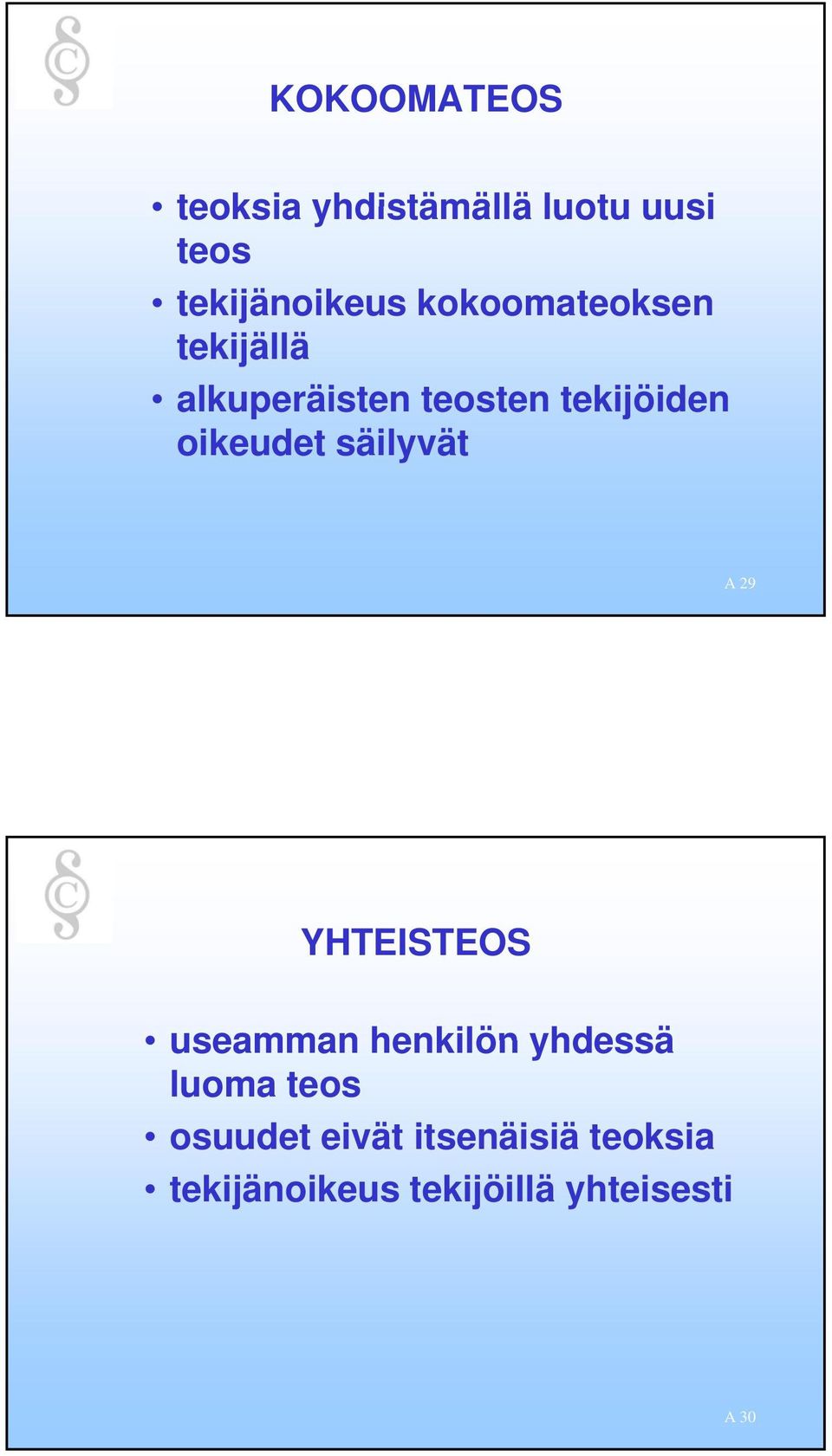 oikeudet säilyvät A29 YHTEISTEOS useamman henkilön yhdessä luoma