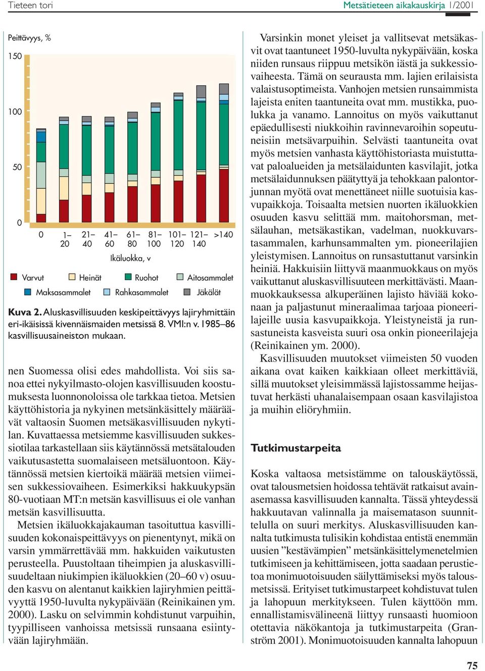 Voi siis sanoa ettei nykyilmasto-olojen kasvillisuuden koostumuksesta luonnonoloissa ole tarkkaa tietoa.