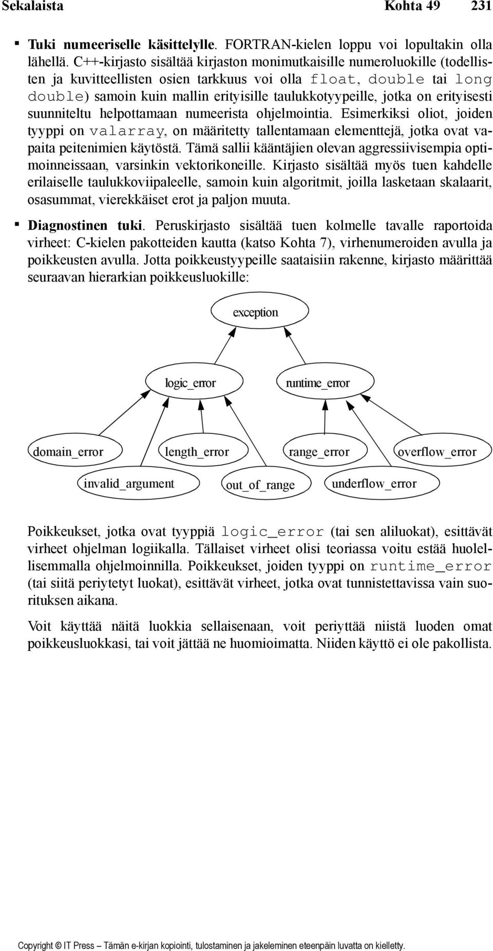jotka on erityisesti suunniteltu helpottamaan numeerista ohjelmointia. Esimerkiksi oliot, joiden tyyppi on valarray, on määritetty tallentamaan elementtejä, jotka ovat vapaita peitenimien käytöstä.
