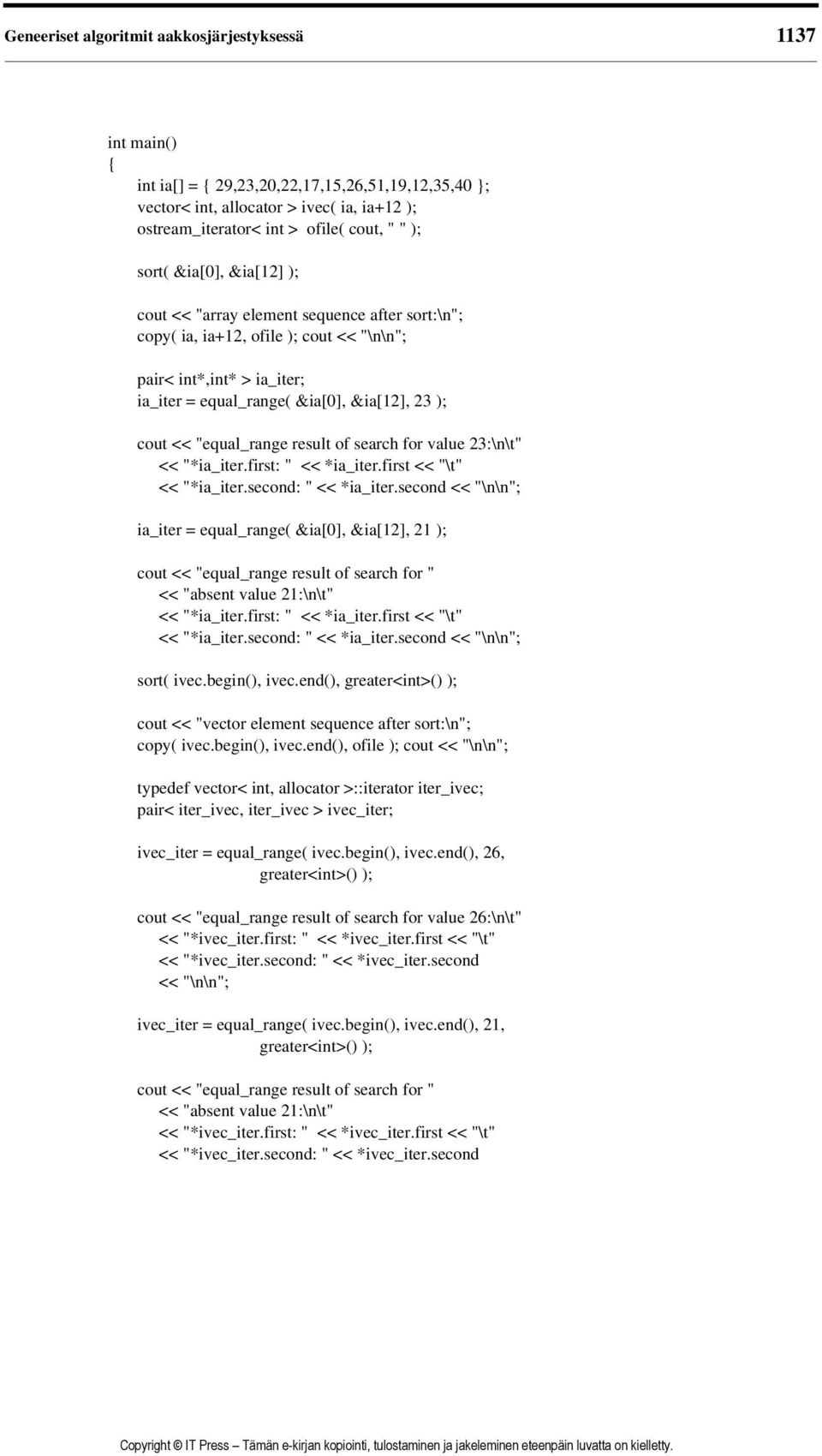 result of search for value 23:\n\t" << "*ia_iter.first: " << *ia_iter.first << "\t" << "*ia_iter.second: " << *ia_iter.