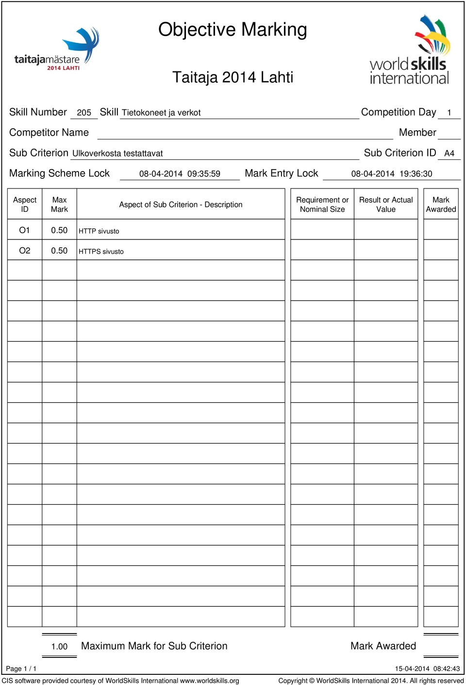 Criterion A4 ing Scheme Lock 08-04-2014 09:35:59 Entry Lock