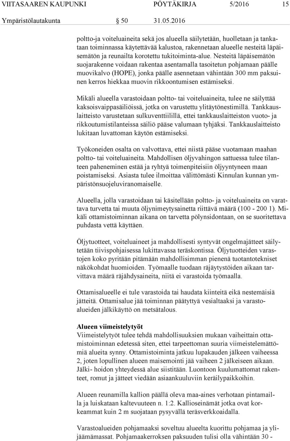 tukitoiminta alue.