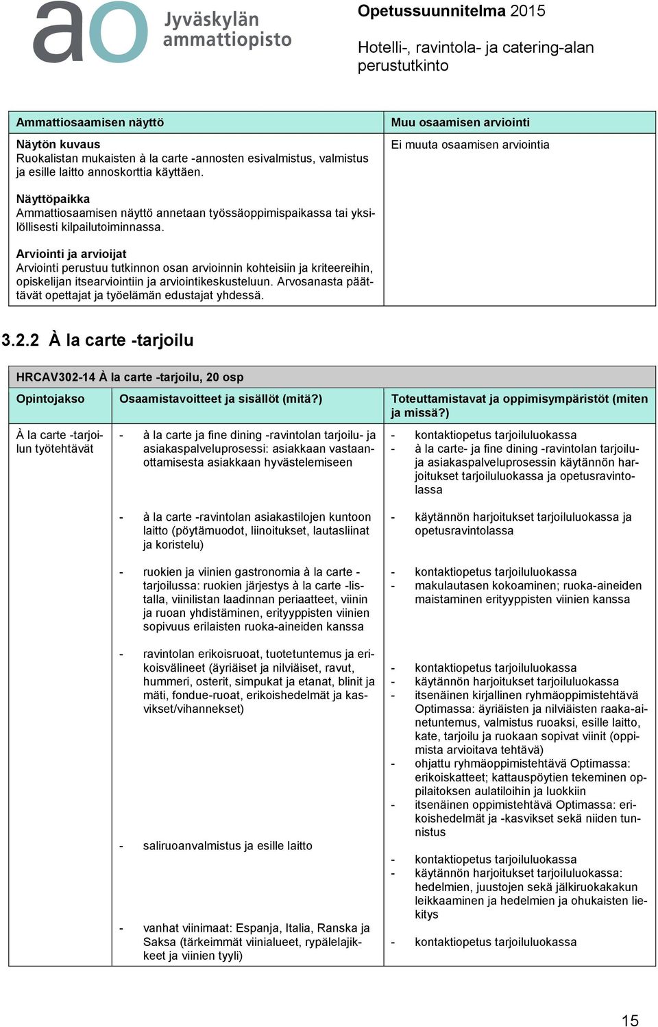 Arviointi ja arvioijat Arviointi perustuu tutkinnon osan arvioinnin kohteisiin ja kriteereihin, opiskelijan itsearviointiin ja arviointikeskusteluun.