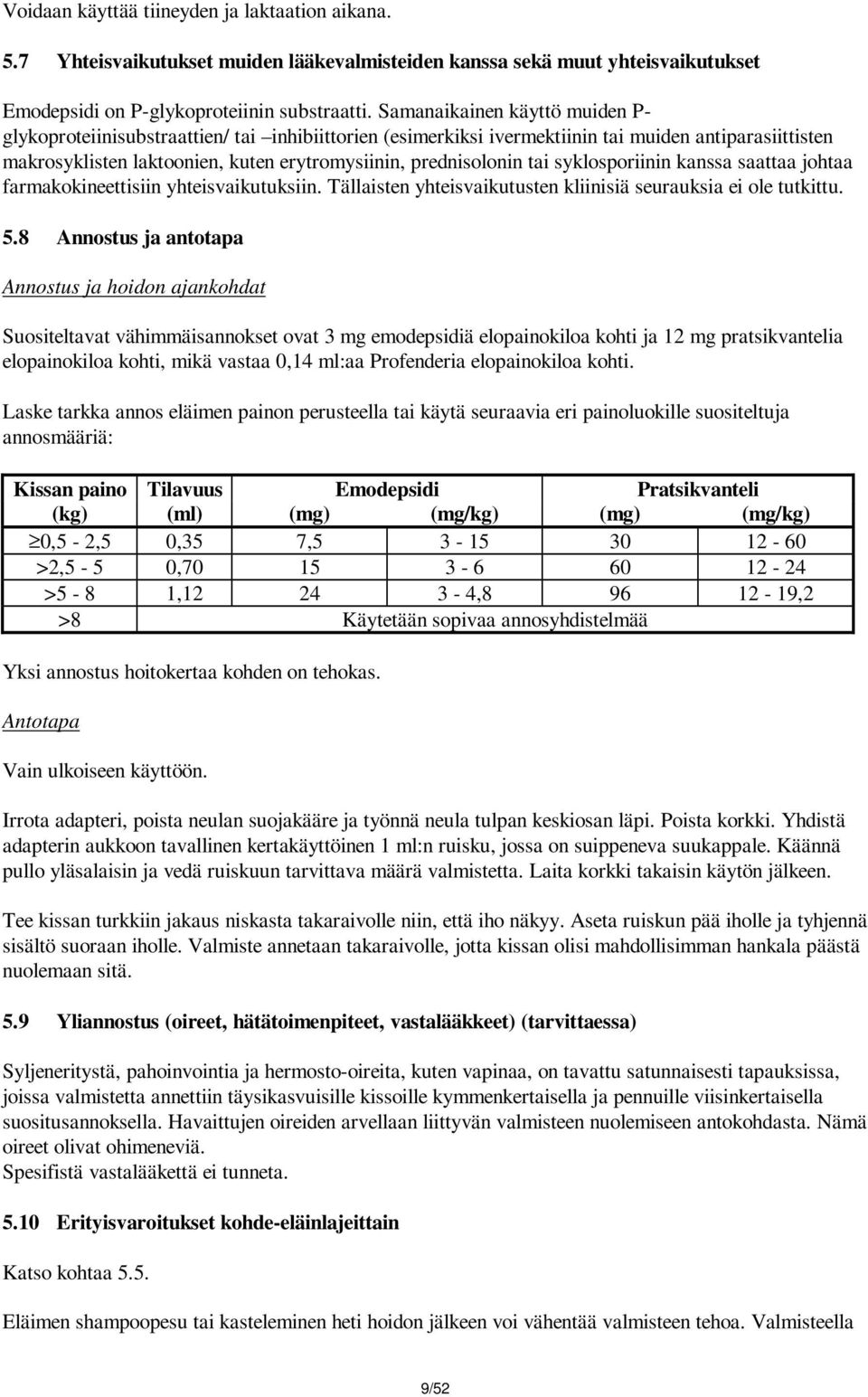 tai syklosporiinin kanssa saattaa johtaa farmakokineettisiin yhteisvaikutuksiin. Tällaisten yhteisvaikutusten kliinisiä seurauksia ei ole tutkittu. 5.