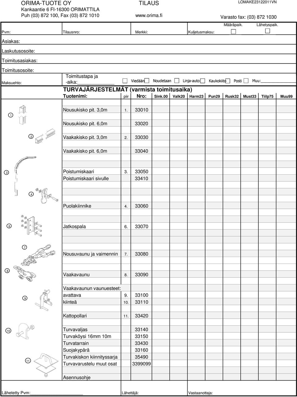 00 Valk0 Harm Pun9 Rusk Must Tiilp5 Muu99 Nousukisko pit.,0m. 00 Nousukisko pit. 6,0m 00 Vaakakisko pit.,0m. 00 Vaakakisko pit. 6,0m 00 Poistumiskaari.