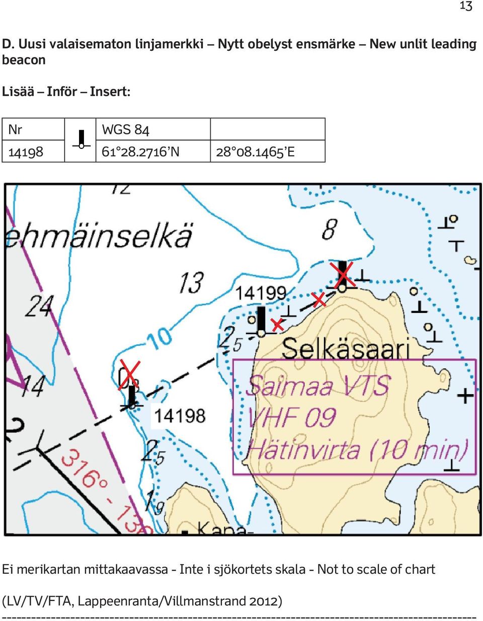 1465 E Ei merikartan mittakaavassa - Inte i sjökortets skala - Not to scale of chart