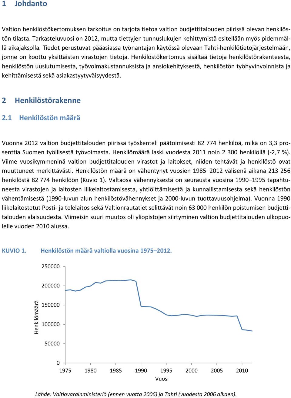 Tiedot perustuvat pääasiassa työnantajan käytössä olevaan Tahti-henkilötietojärjestelmään, jonne on koottu yksittäisten virastojen tietoja.