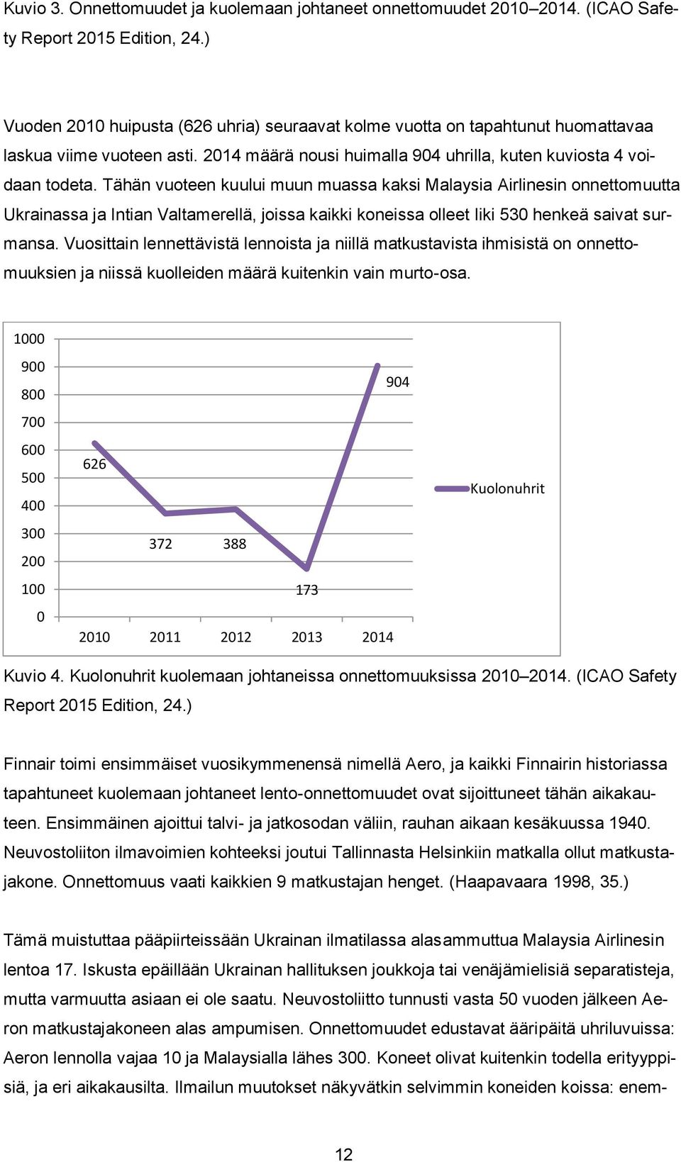 Tähän vuoteen kuului muun muassa kaksi Malaysia Airlinesin onnettomuutta Ukrainassa ja Intian Valtamerellä, joissa kaikki koneissa olleet liki 530 henkeä saivat surmansa.