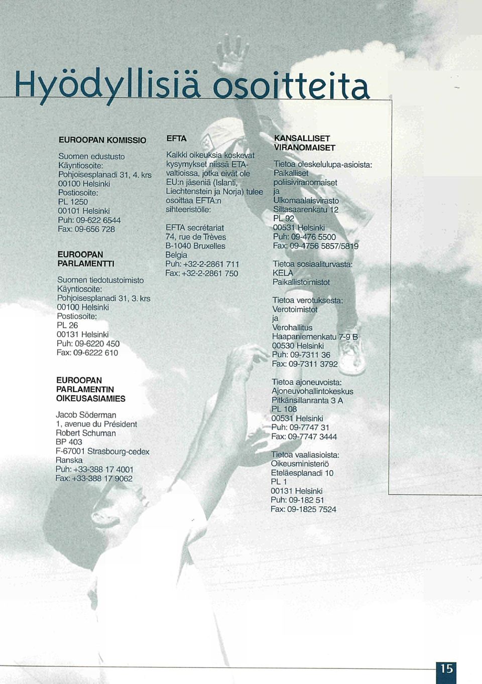 krs 00100 Helsinki Postiosoite: PL 26 00131 Helsinki Puh: 09 6220 450 Fax:09 6222 610 EUROOPAN PARLAMENTIN OIKEUSASIAMIES Jacob Söderman 1, avenue du President Robert Schuman BP 403 F 67001