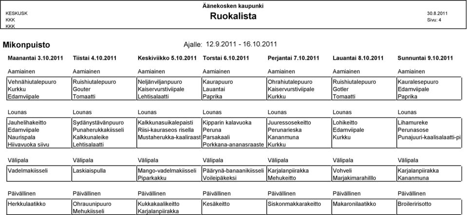 2011 Keskiviikko 5.10.