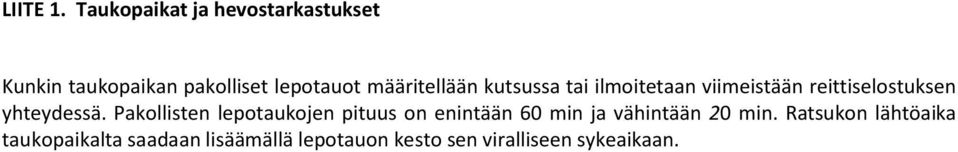 määritellään kutsussa tai ilmoitetaan viimeistään reittiselostuksen yhteydessä.