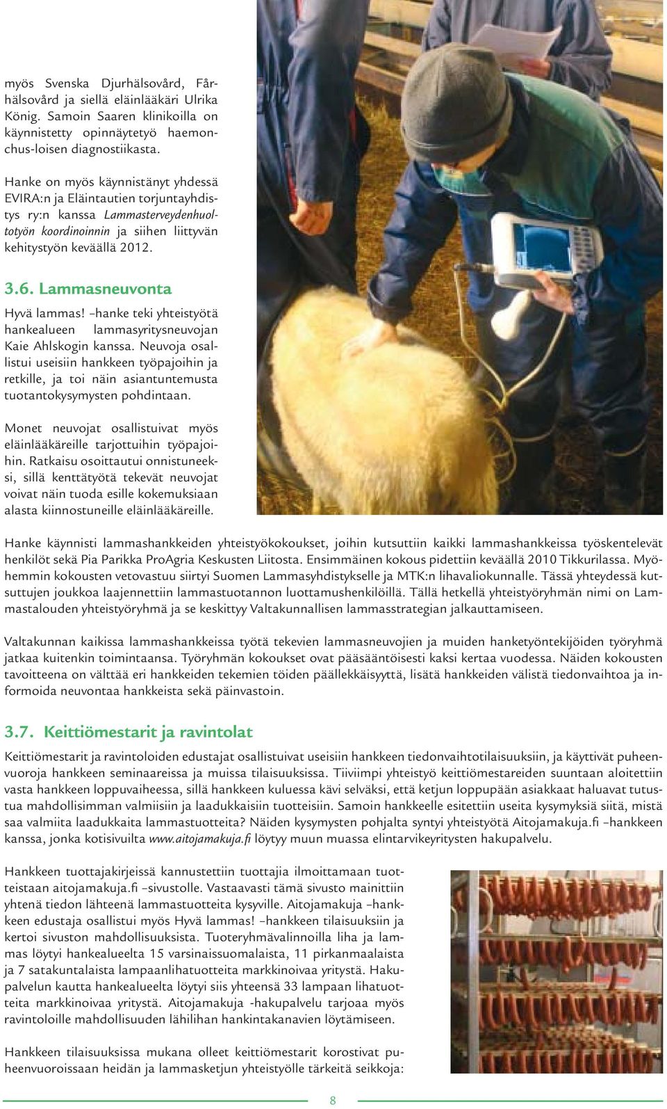 Lammasneuvonta Hyvä lammas! hanke teki yhteistyötä hankealueen lammasyritysneuvojan Kaie Ahlskogin kanssa.