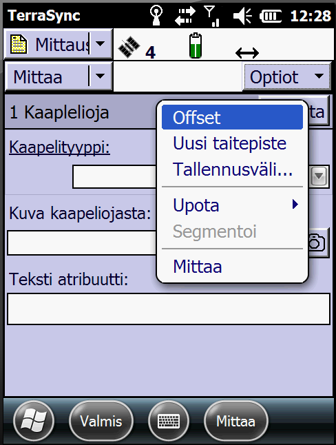 Liite 2 25(41) 4.1.1 Viivamainen mittaus Mikäli mitataan viivamaista mittausta, mittaustapa poikkeaa hieman pistemäisestä mittauksesta.