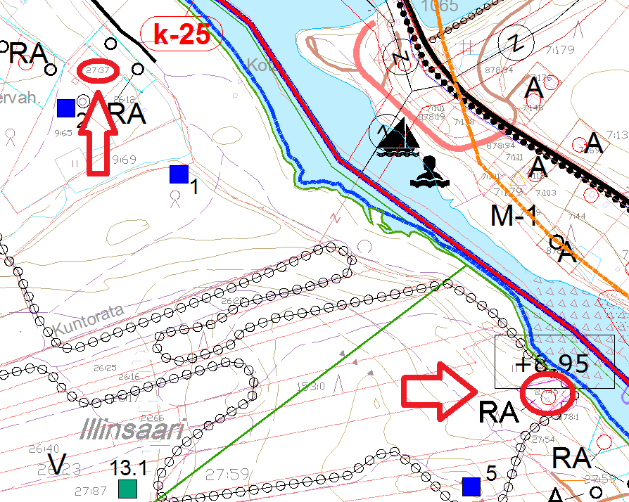 Kaavoittajan vastine: Tilan 27:17 RA-merkintä muutetaan A-merkinnäksi. Oleva tie merkitään. Ojan siirto ei ole yleiskaavasuunnitteluun kuuluva asia.