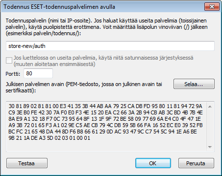 luodaan) -asetus on käytössä, onnistuneen todennuksen jälkeen luodaan uusi profiili. Kun napsautat Profiilit...painiketta, Palomuuriprofiilit-ikkuna aukeaa.