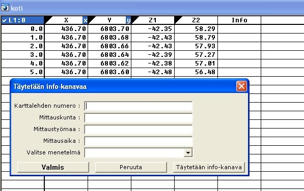 28 7.3 Haetaan xyz data täytetään Info Edellisessä kappaleessa opit kuinka ladata xyz data databaseen, kun Info -kanava löytyi tiedostosta mutta kun Info kanavaa ei ole tiedostossa, sinun pitää itse