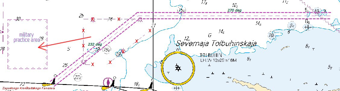 3 3. Uusi väylä - Ny farled - New channel (Leveys bredd width 600 m) Lisää Inför Insert: Väylän keskilinja Farledens mittlinje Fairway centre line 1) 60 01.73 N 29 19.