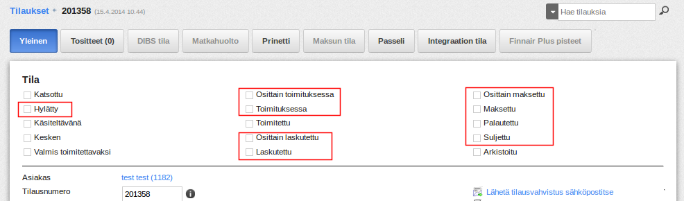 Elisa Oyj 37/38 8. Tilausten käsittely Näet kauppaan tulleet tilaukset ja niiden tilan Tilaukset > Tilaukset -sivun listasta.