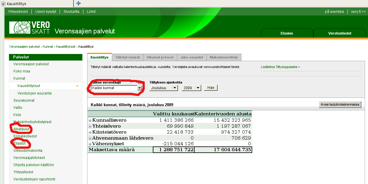 Kunnanhallitus 18.1.2010 12 7. Veronsaajien verkkopalvelu Kunnanhallitus 7 Verohallinto on vuoden 2009 loppuun saakka lähettänyt kunnille paperitulosteina joukon tilityserittelyjä kuukausittain.