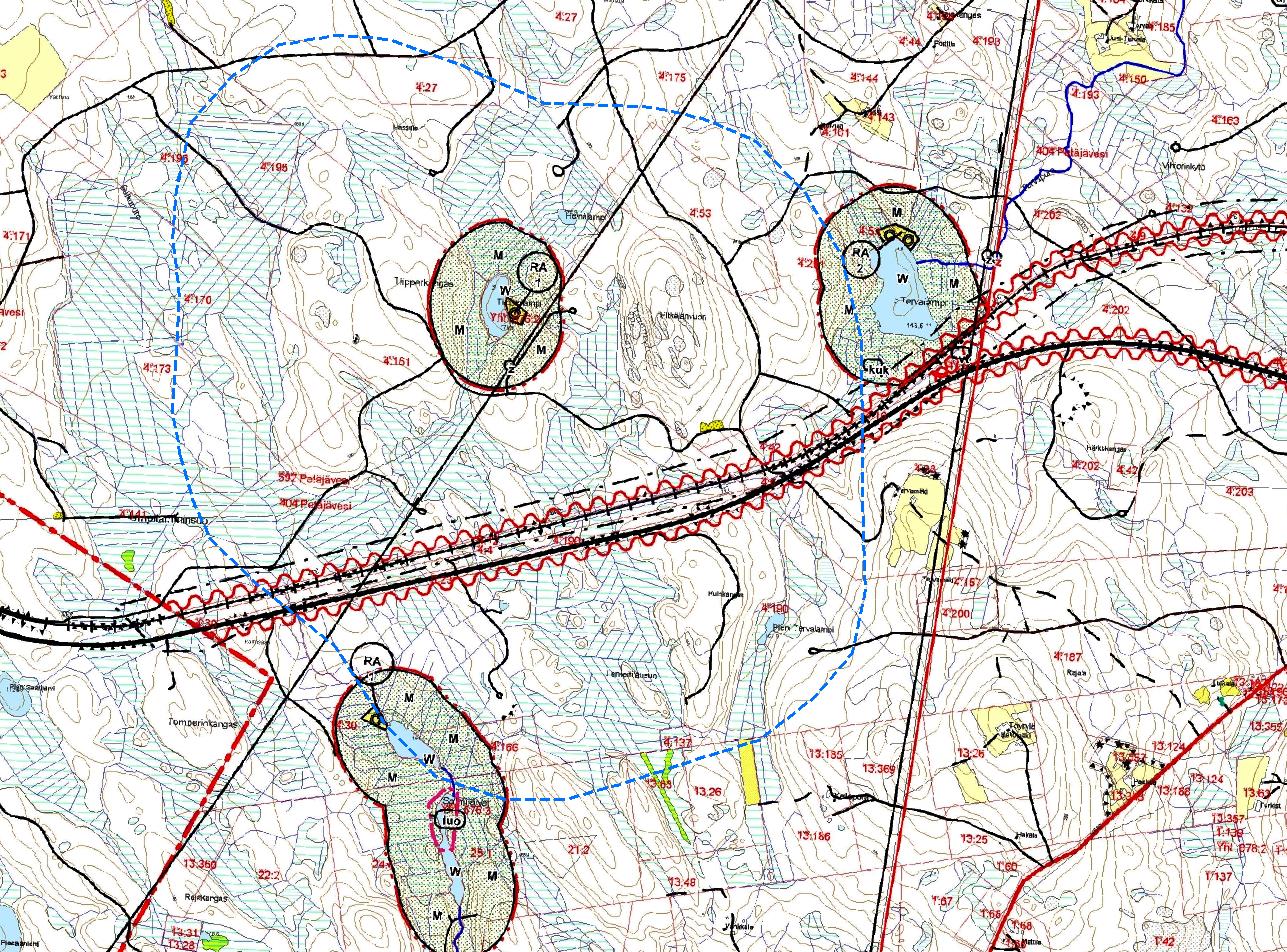 12 (19) Keuruun kaupungin alueelle sijoittuvia ja hankealuetta lähimpänä olevia rantaasemakaavoja ovat Keuruun Salosjärven ranta-asemakaava, hyv.pvm. 24.1.2005, Jyväskyläntien eteläpuolen ranta-asemakaava hyv.