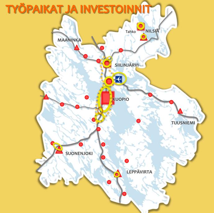 riittävät laajenemismahdollisuudet ja uusilla yrityksillä vaihtoehtoisia sijoittumiskohteita Paikkojen