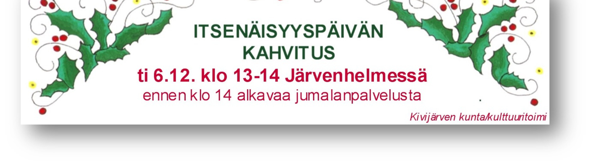 KUNTATIEDOTE ISSN 0782-1719 Kivijärven kunnan kuntatiedote 5 /29.12.2016.