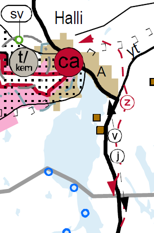 HALLI - LÄNGELMÄKI 110 kv Länkipohjan ja Hallin sähkönsaantia varmistava 110 kv yhteys on osoitettu Keski-Suomen maakuntakaavassa Längelmäen kunnan vanhalle rajalle asti, mutta