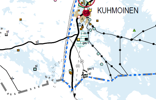 TOIVILA KUHMOINEN - HIKIÄ Päijät-Hämeen maakuntakaavaehdotuksessa 13.4.2015 on osoitettu seuraavat yhteydet: 110 kv voimajohto Kurhila - Padasjoki - Kuhmoinen, varaus 400 kv johdolle.