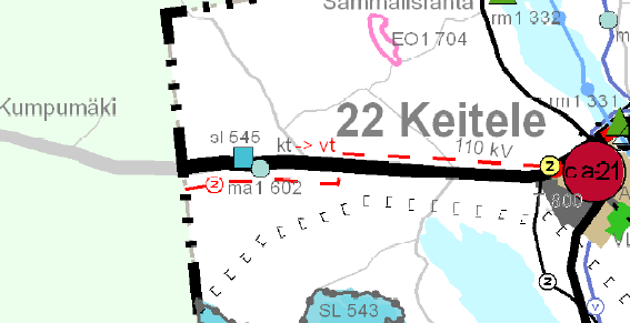 VIITAKANGAS - KEITELE 110 kv Viitasaarella Pohjoisen Keski-Suomen sähkönjakeluverkon varmistuksen kannalta tärkeä 110 kv:n yhteystarve Pohjois-Savon suuntaan Keiteleelle.