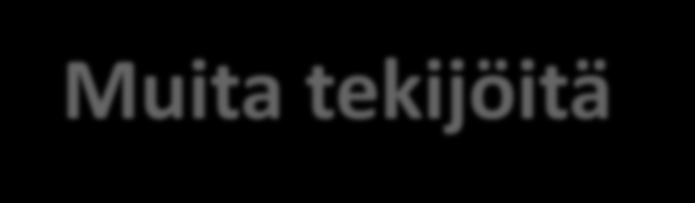 Muita tekijöitä Epävarmuuksien ja riskien arviointi Vaikutuksen toteutumiseen liittyvä epävarmuus Vaikutusarviointiin liittyvä epätarkkuus Hankkeeseen liittyvät riskit