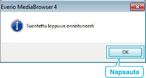 Kopiointi HUOMAUTUS : 0 Jos Everio Software Setup ei tule näyttöön, kaksoisnapsauta JVCCAM_APP Oma tietokone - tai Tietokone - näytöstä ja kaksoisnapsauta sitten install (tai Installexe) 0 Jos