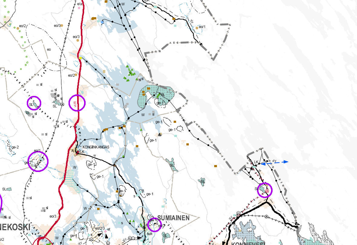 -mo-ura/natura, suojelu +kilpailukyky, liikenneturvallisuus -maa-ainesten otto/pohjavesi -mo-ura,