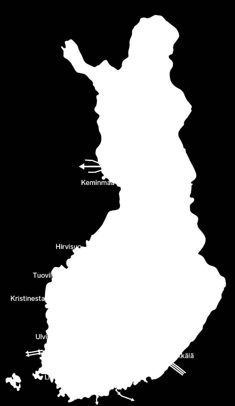 Investoinnit 2015 Meneillään olevat suurhankkeet: Länsi-Suomen verkon kehittäminen 2007-2016 yhteensä 250 miljoonaa euroa Rautarouvan ajanmukaistaminen 2011-2019 yhteensä 135 miljoonaa euroa Vuoden