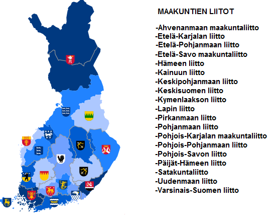 6 Kuvio 1. Suomen maakuntien liitot. (Kunnat 2014a; Wikipedia 2013) 2.1.1 Lapin liitto Lapin liitto on yksi Suomen maakuntien liitoista, sen alue muodostuu 21 eri kunnasta.