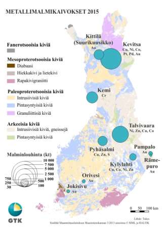 Mining Metal ore mines 2015 - öljyn tuotanto pysyy yhtä