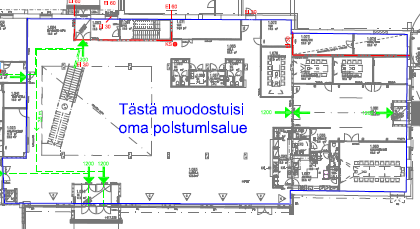 48 Kuva 15. Poistumisalueen muodostuminen esimerkkikohteessa 7.12.