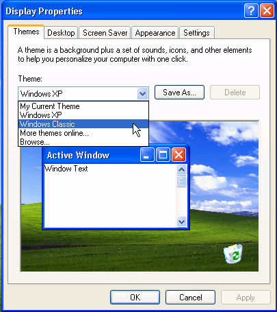 WINDOWS XP perusteet 30 Tämän jälkeen työpöytä ja Start-valikko näyttävät samanlaisilta kuin Windows 2000:ssa.