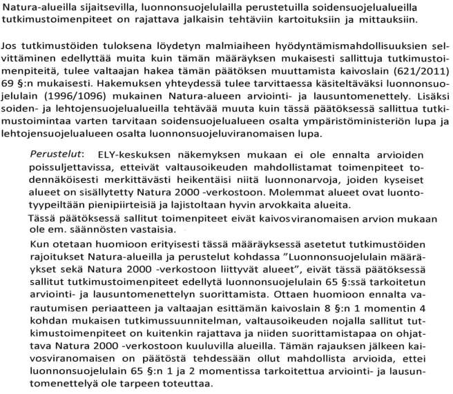 Lausunnot Lupamääräykset