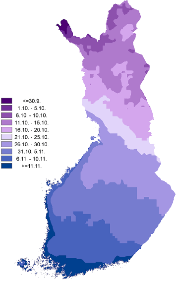 Kuva 1 Termisen talven ja kevään alku