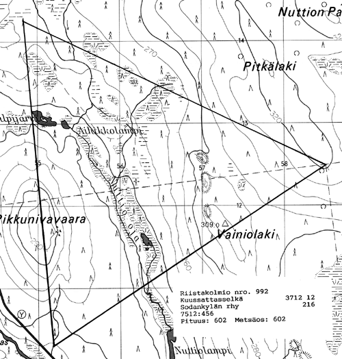 13 Ennen varsinaista lumijälkilaskentaa riistakolmio kierretään ja aiemmat jäljet peitetään tai merkitään tunnistettavasti. Virallinen laskenta tehdään vuorokauden kuluttua esikierrosta.