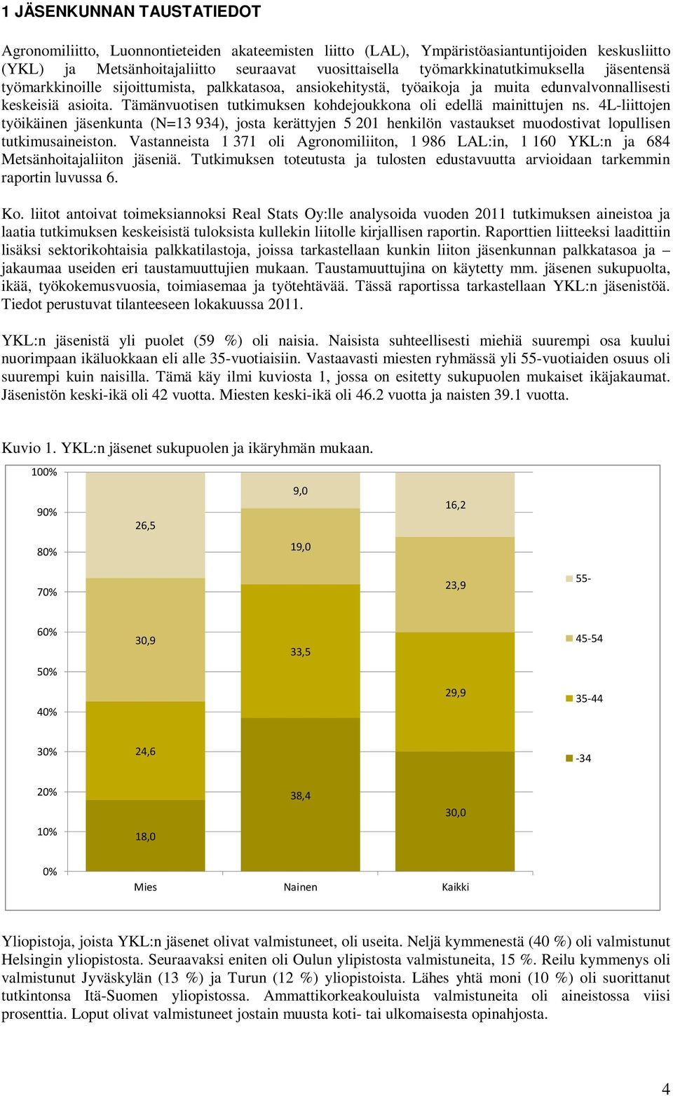Tämänvuotisen tutkimuksen kohdejoukkona oli edellä mainittujen ns. 4L-liittojen työikäinen jäsenkunta (N=13 934), josta kerättyjen 5 201 henkilön vastaukset muodostivat lopullisen tutkimusaineiston.
