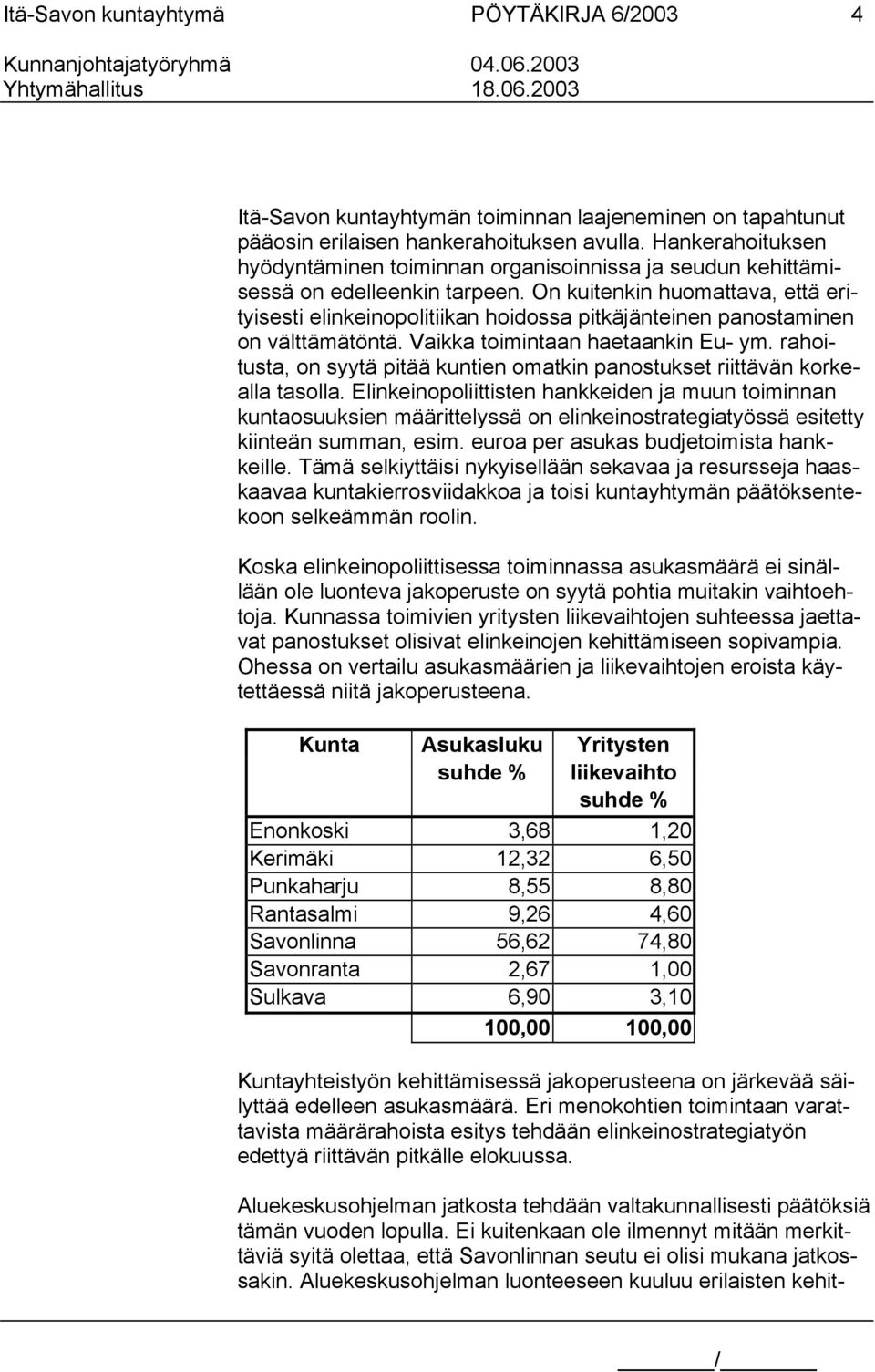 On kuitenkin huomattava, että erityisesti elinkeinopolitiikan hoidossa pitkäjänteinen panostaminen on välttämätöntä. Vaikka toimintaan haetaankin Eu- ym.